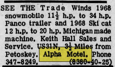 Alpha Motor Court - Nov 16 1967 Article (newer photo)